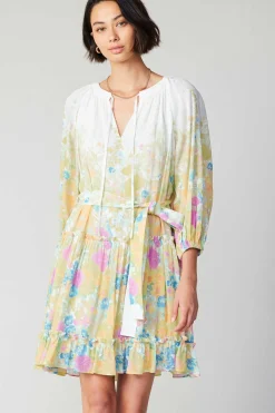 Current Air Mini Dresses-Gradient Floral Motif Mini Dress MULTI