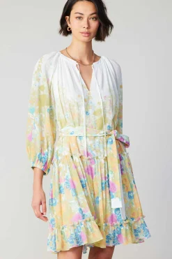 Current Air Mini Dresses-Gradient Floral Motif Mini Dress MULTI