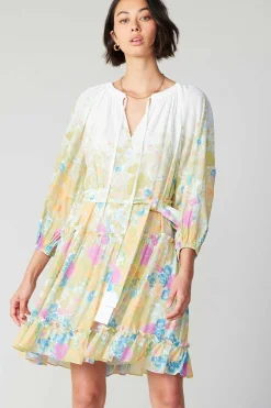 Current Air Mini Dresses-Gradient Floral Motif Mini Dress MULTI