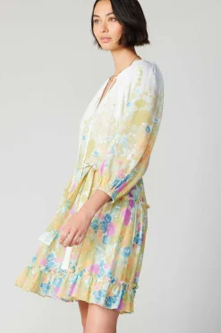 Current Air Mini Dresses-Gradient Floral Motif Mini Dress MULTI