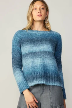Current Air Sweaters-Gradient Sweater Top BLUE