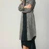 Current Air Coats & Jackets-Houndstooth Long Shacket Coat Grey