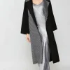 Current Air Coats & Jackets-Houndstooth Oversized Wool Coat BLACK-HOUNDSTOOTH
