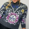 Current Air Sweaters-Jacquard Zip Sweater MULTI