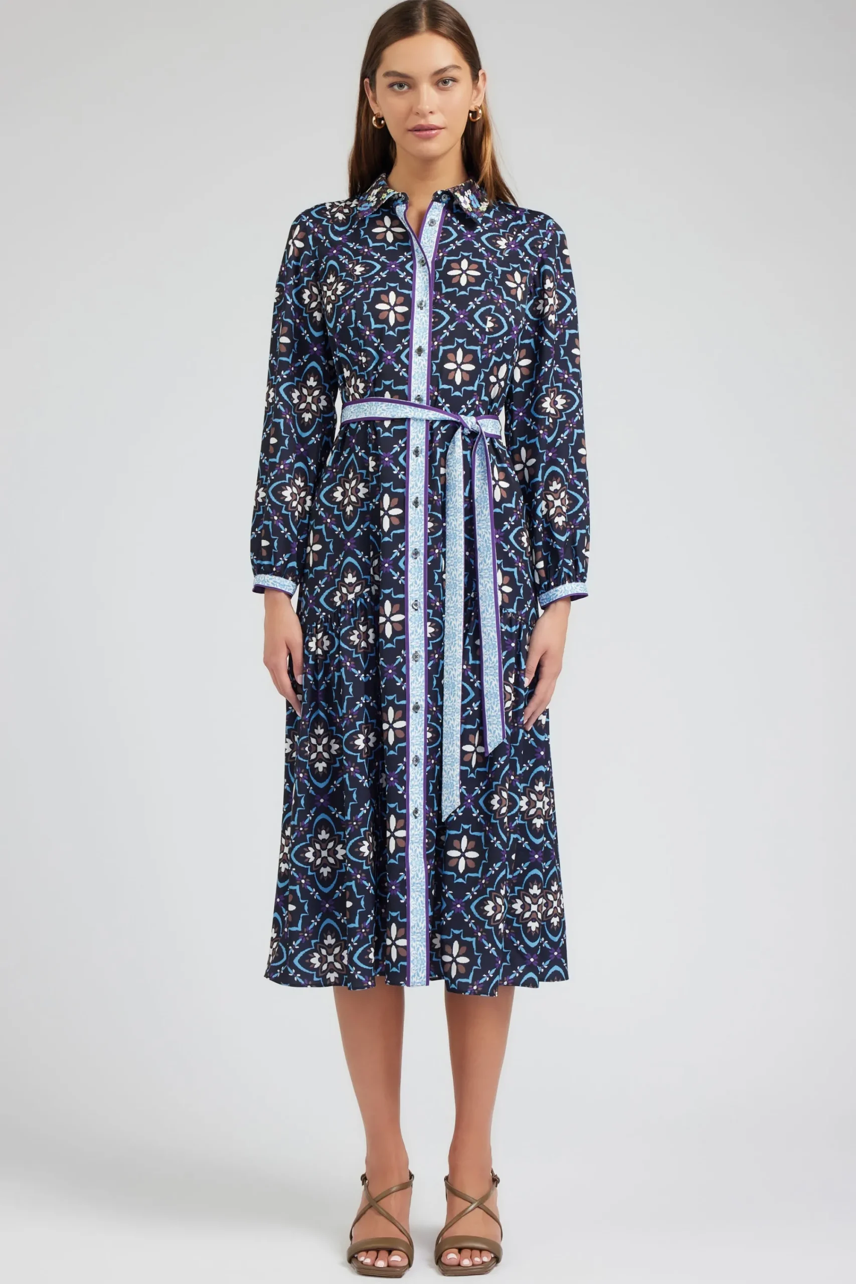 Current Air Maxi Dresses | Midi Dresses-Kaleidoscope Motif Maxi Dress NAVYMLT