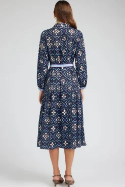 Current Air Maxi Dresses | Midi Dresses-Kaleidoscope Motif Maxi Dress NAVYMLT