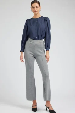 Current Air Knitwear | Pants-Knit High Waist Pants HEATHERGREY