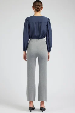 Current Air Knitwear | Pants-Knit High Waist Pants HEATHERGREY