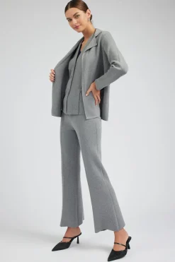Current Air Sweaters | Knitwear-Knitted Blazer HEATHERGREY
