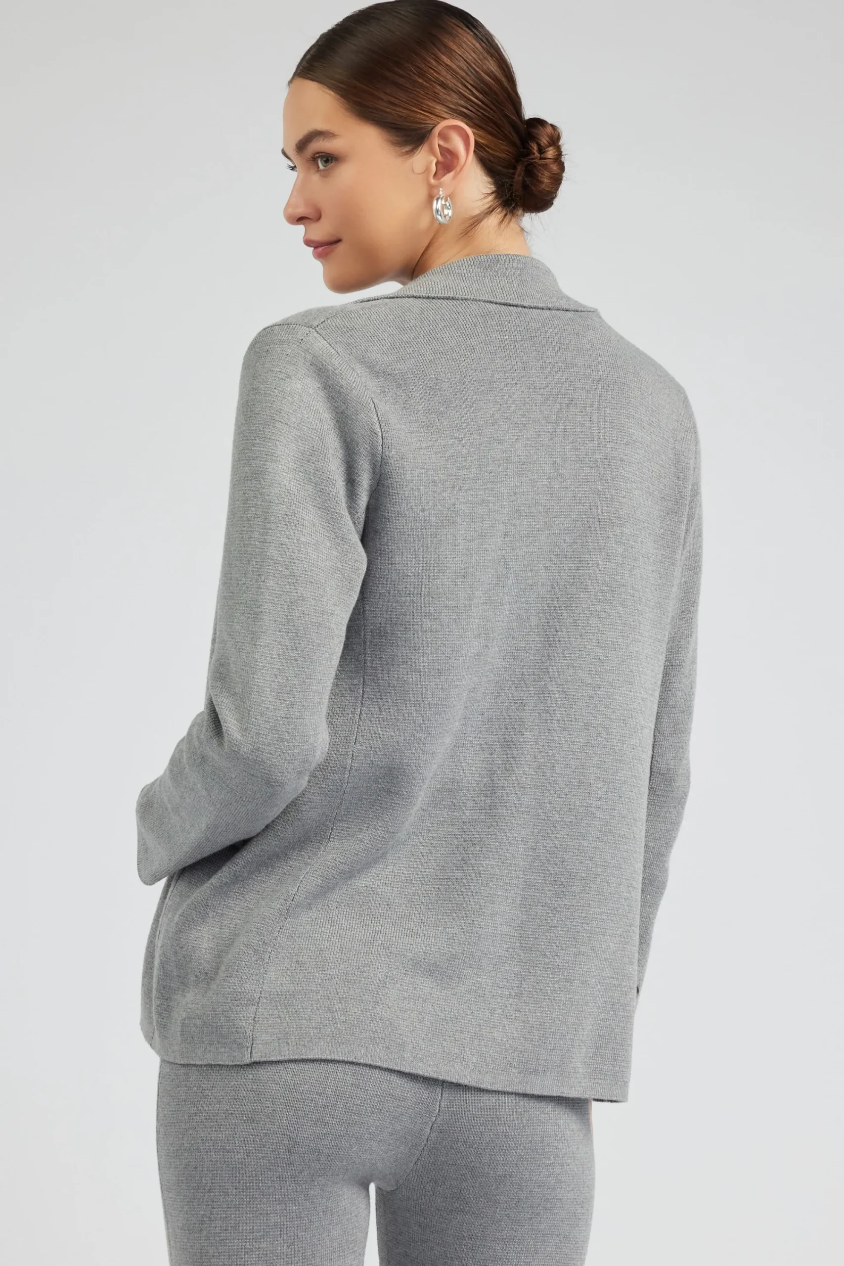 Current Air Sweaters | Knitwear-Knitted Blazer HEATHERGREY