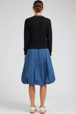 Current Air Knitwear | Sweaters-Lace Detail Sweater Top BLACK
