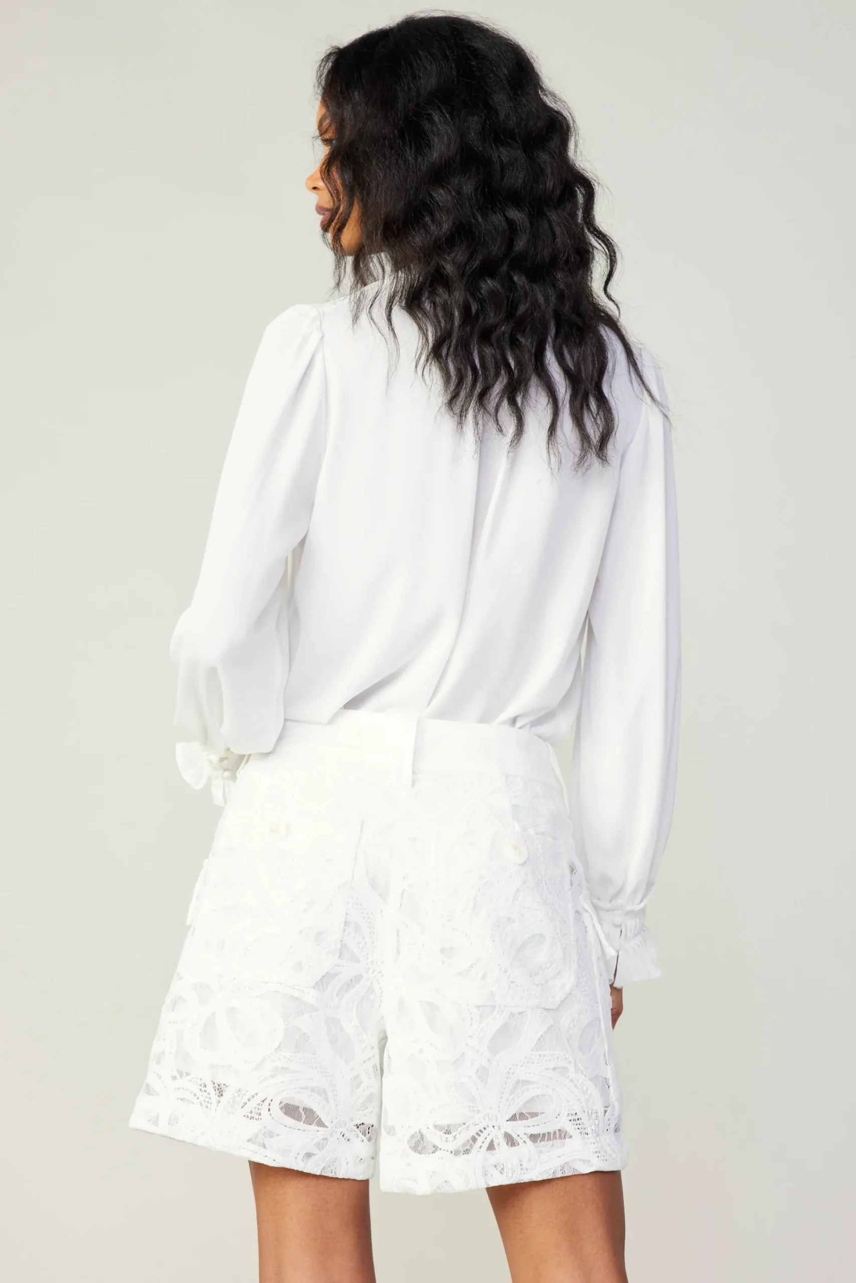 Current Air Shorts-Lace Shorts WHITE