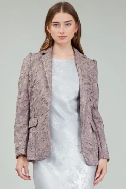 Current Air Coats & Jackets-Lace Single Breasted Blazer TAUPEGREY