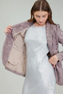 Current Air Coats & Jackets-Lace Single Breasted Blazer TAUPEGREY