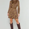 Current Air Mini Dresses-Link Motif Mini Dress OLIVEWINE