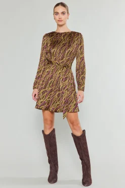 Current Air Mini Dresses-Link Motif Mini Dress OLIVEWINE