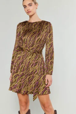 Current Air Mini Dresses-Link Motif Mini Dress OLIVEWINE