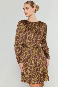 Current Air Mini Dresses-Link Motif Mini Dress OLIVEWINE