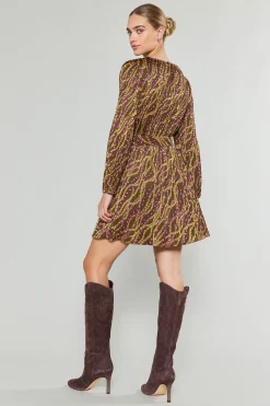 Current Air Mini Dresses-Link Motif Mini Dress OLIVEWINE