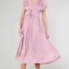 Current Air Maxi Dresses | Midi Dresses-Mara Pleated Maxi Dress BLUSHPINK