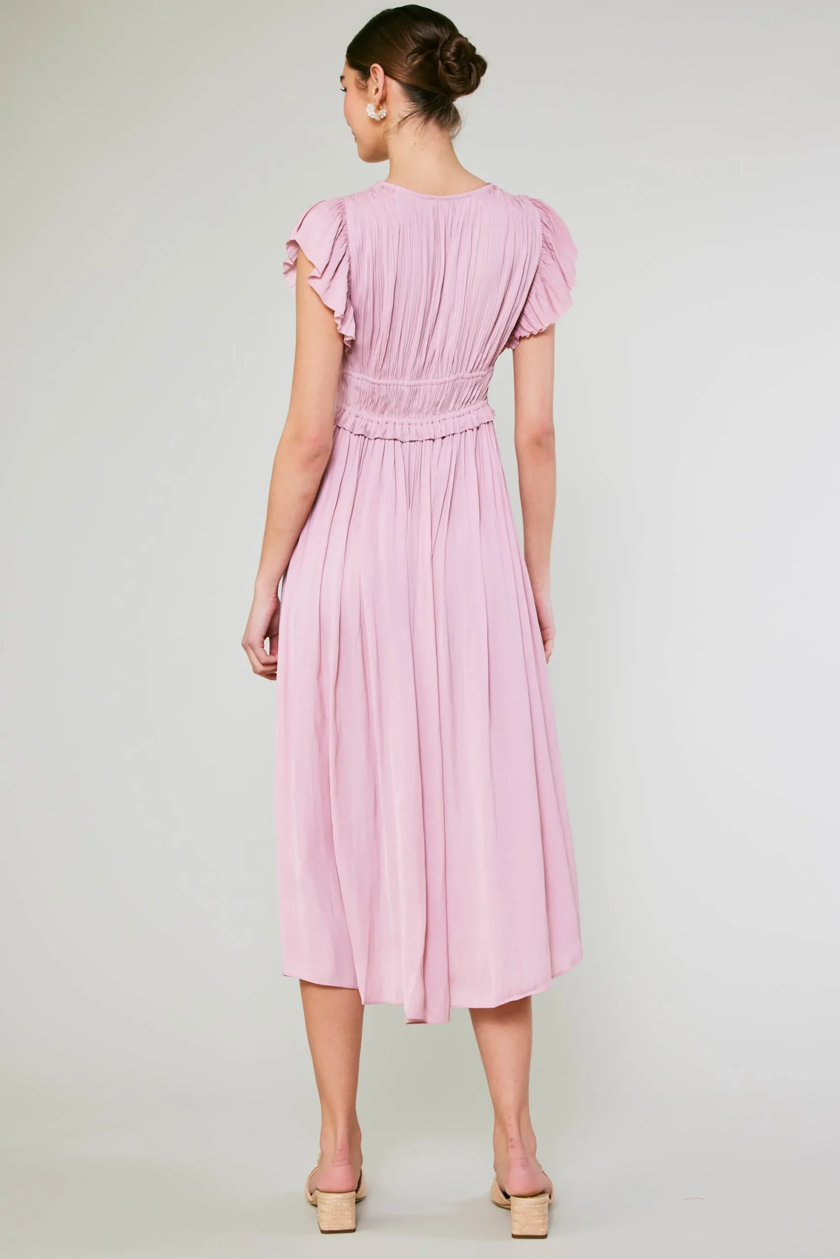 Current Air Maxi Dresses | Midi Dresses-Mara Pleated Maxi Dress BLUSHPINK