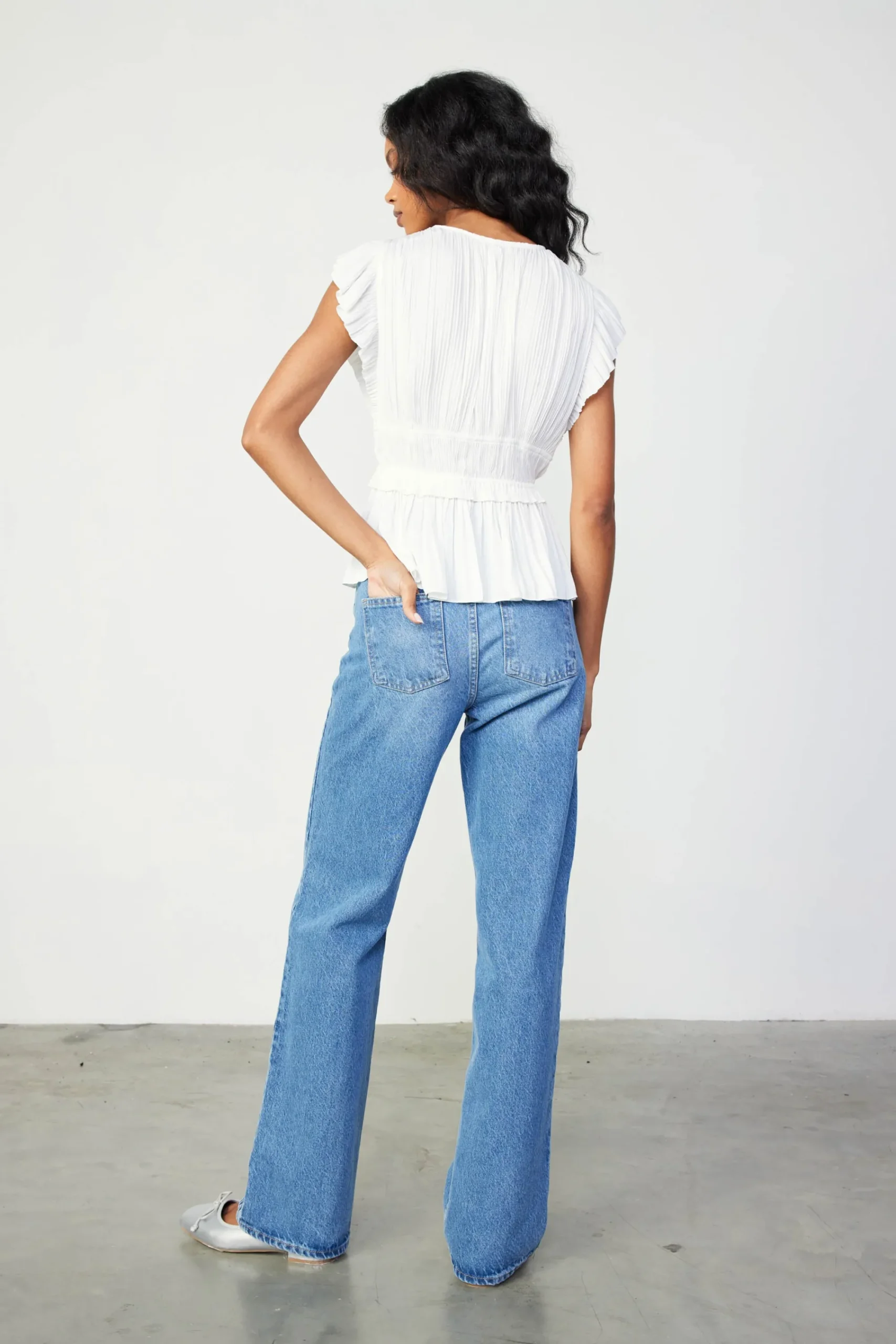 Current Air Sleeveless Tops-Mara Pleated Sleeveless Blouse OFFWHITE