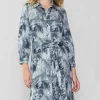 Current Air Maxi Dresses | Midi Dresses-Marbled Motif Buttondown Dress GREYMULTI
