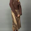 Current Air Knitwear | Coats & Jackets-Metallic Sweater Shrug Set METALLICBROWN