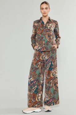 Current Air Pants-Mixed Print Pants BROWNMLT