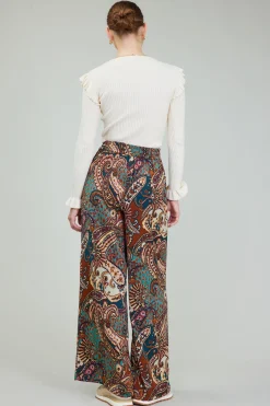 Current Air Pants-Mixed Print Pants BROWNMLT