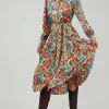 Current Air Midi Dresses-Mixed Print Shirt Dress MLT