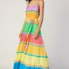Current Air Maxi Dresses | Midi Dresses-Multicolored Pleated Cami Dress RAINBOW