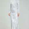 Current Air Maxi Dresses | Midi Dresses-Opalescent Textured Maxi Dress OYSTER