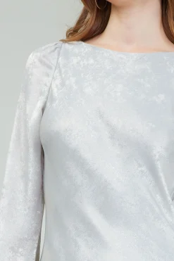 Current Air Maxi Dresses | Midi Dresses-Opalescent Textured Maxi Dress OYSTER