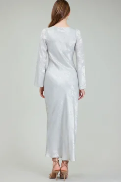 Current Air Maxi Dresses | Midi Dresses-Opalescent Textured Maxi Dress OYSTER