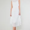 Current Air Midi Dresses-Overlayed Midi Dress WHITE