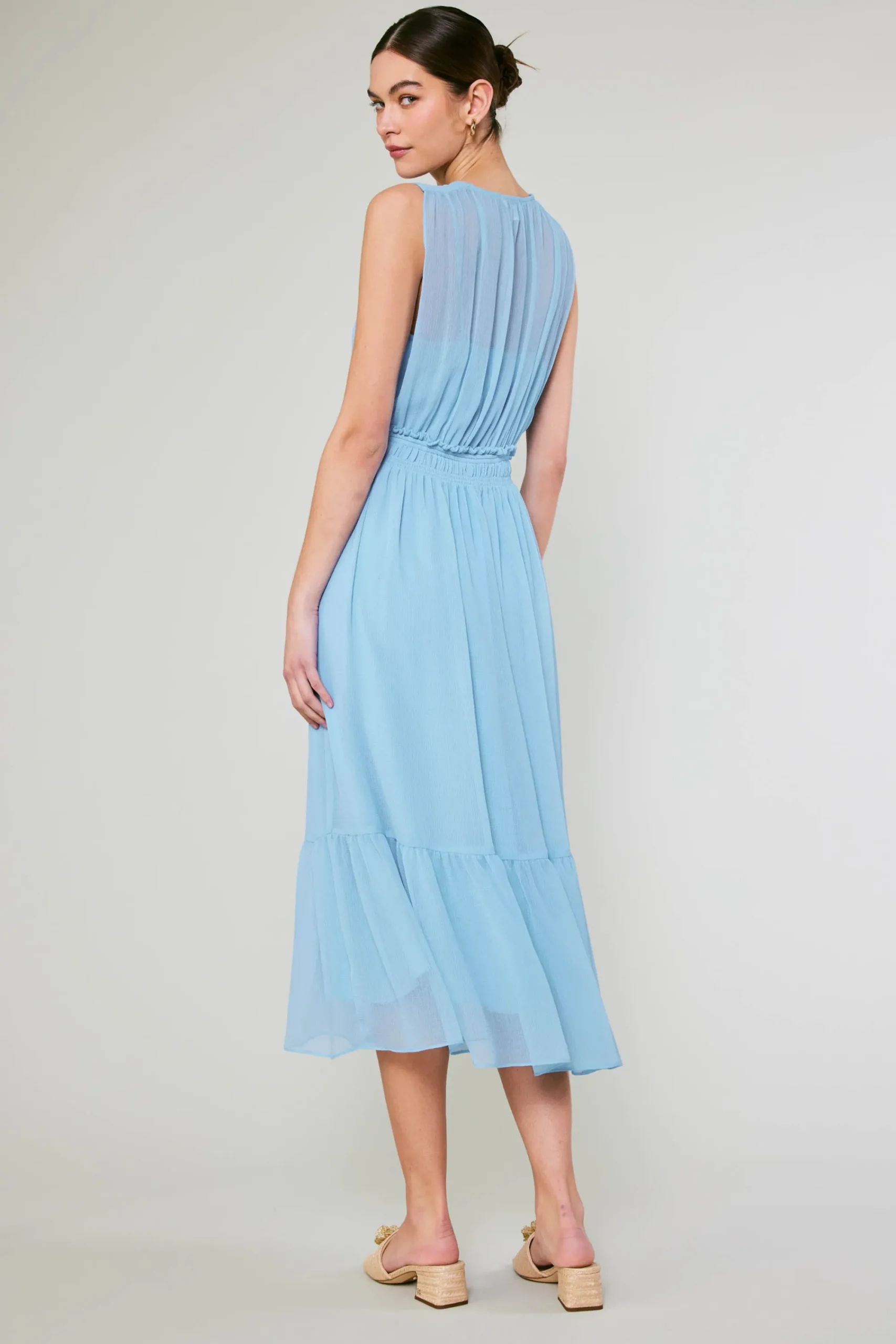 Current Air Midi Dresses-Overlayed Midi Dress PASTELBLUE