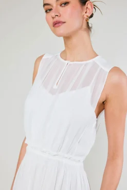 Current Air Midi Dresses-Overlayed Midi Dress WHITE