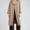 Current Air Coats & Jackets-Oversized Belted Wool Coat LATTE