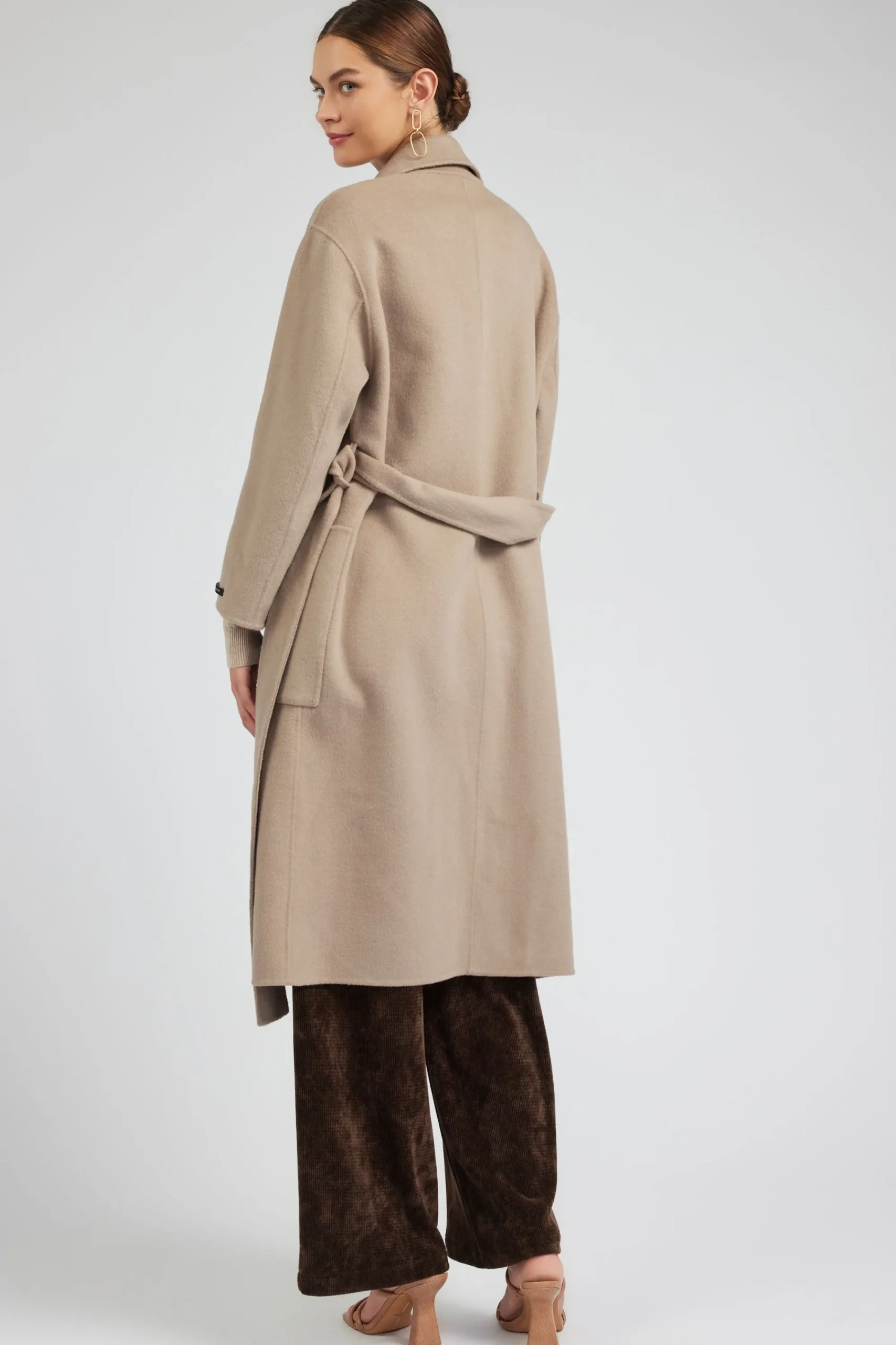 Current Air Coats & Jackets-Oversized Belted Wool Coat LATTE