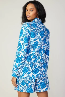Current Air Coats & Jackets-Painterly Floral Jacket BLUEMLT