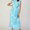 Current Air Midi Dresses-Paisley Printed Sleeveless Dress BLUEMLT