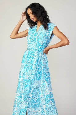 Current Air Midi Dresses-Paisley Printed Sleeveless Dress BLUEMLT