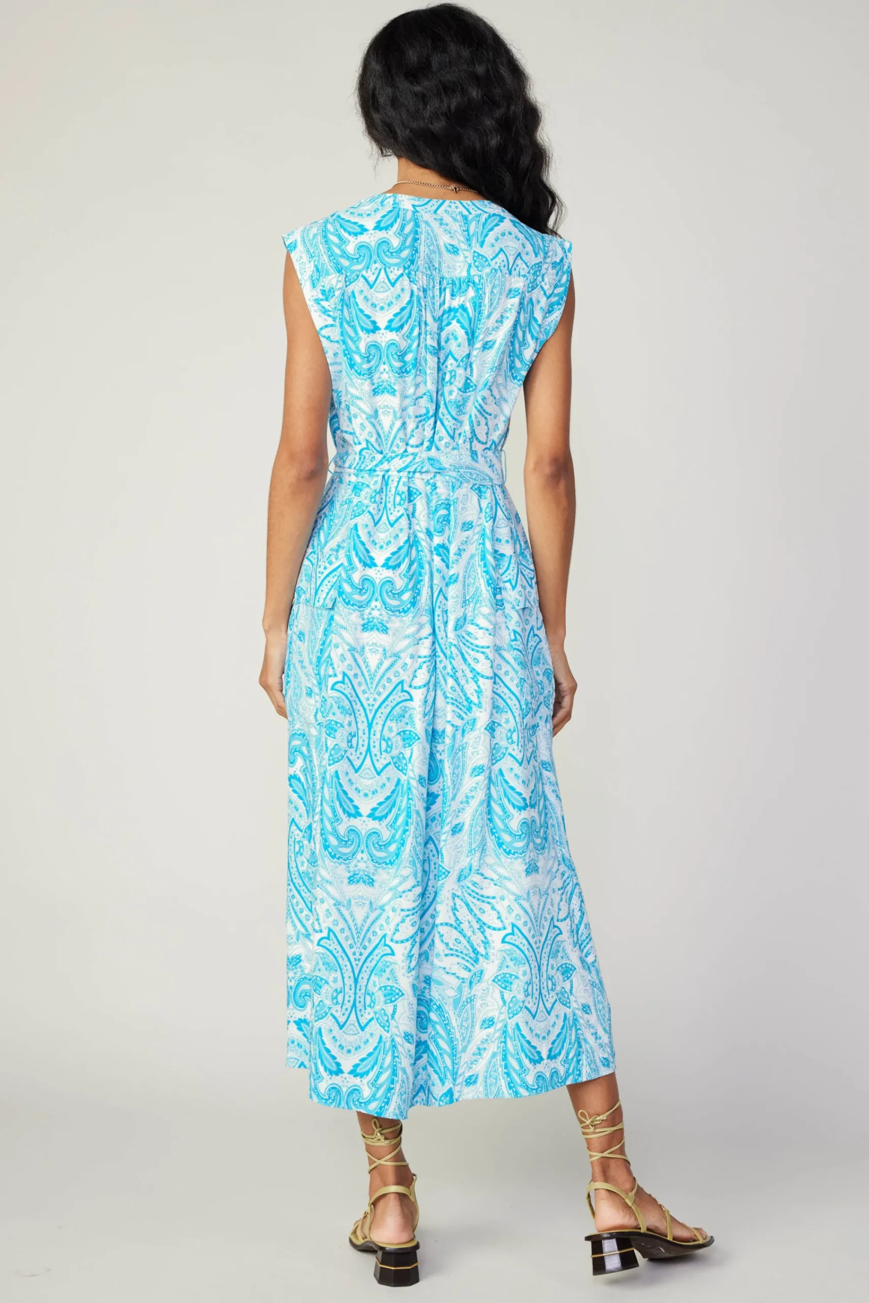 Current Air Midi Dresses-Paisley Printed Sleeveless Dress BLUEMLT