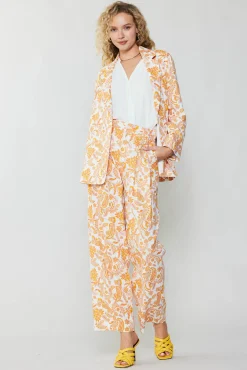 Current Air Pants-Paisley Printed Wide Pants ORANGEMULTI
