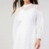Current Air Mini Dresses-Palermo Lace Collared Mini Dress WHITE