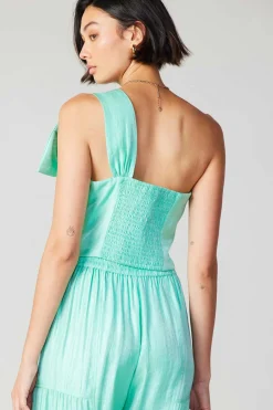 Current Air Sleeveless Tops-Pastel Bowtie Top MINT