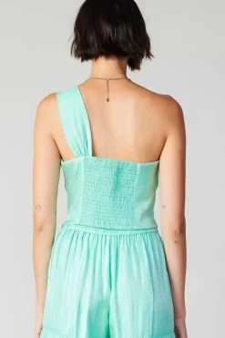 Current Air Sleeveless Tops-Pastel Bowtie Top MINT