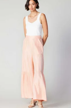 Current Air Pants-Pastel Wide Leg Pants APRICOT