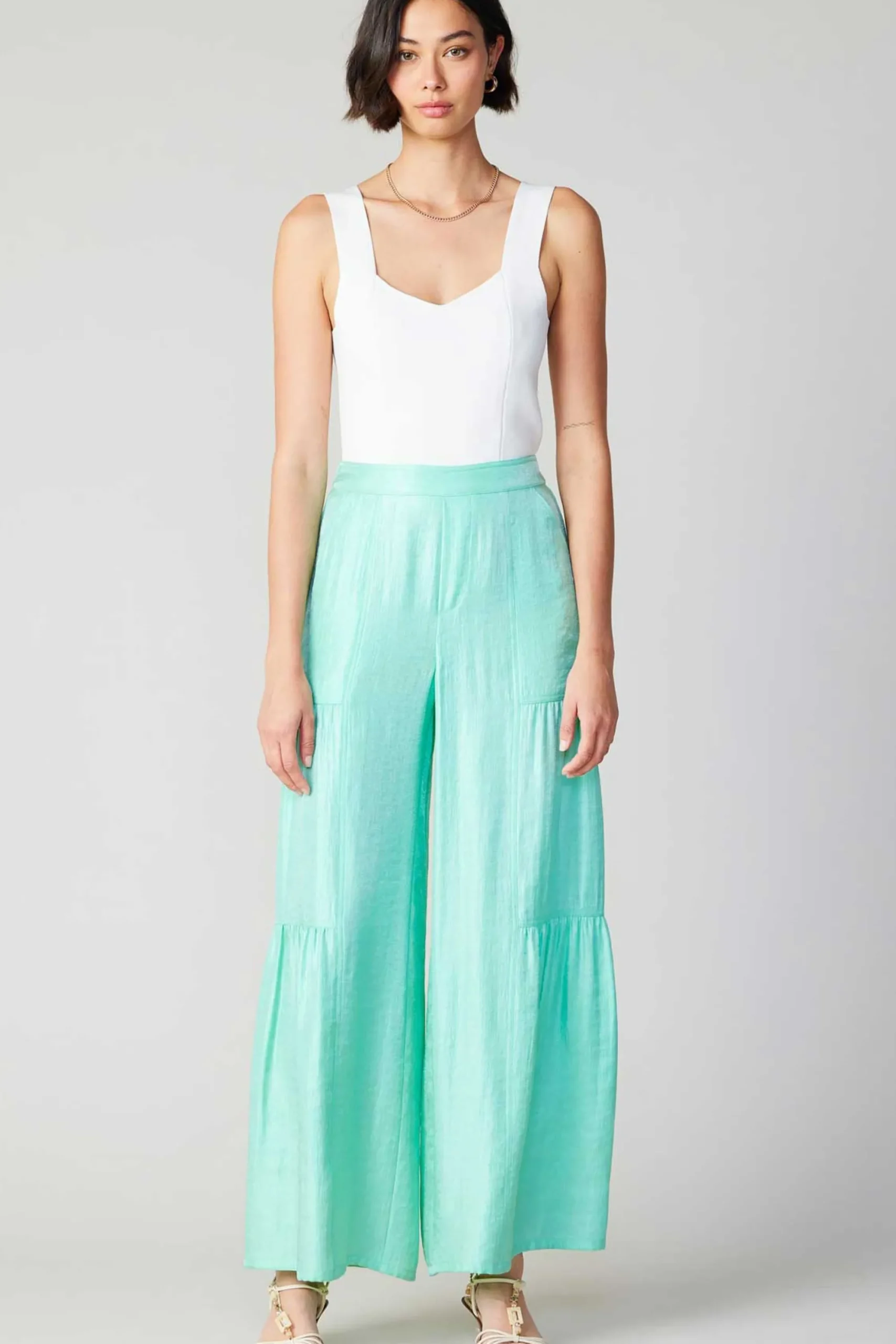 Current Air Pants-Pastel Wide Leg Pants MINT